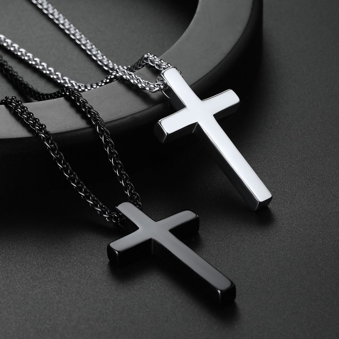Christian Stainless Steel Cross Necklace for Men Women