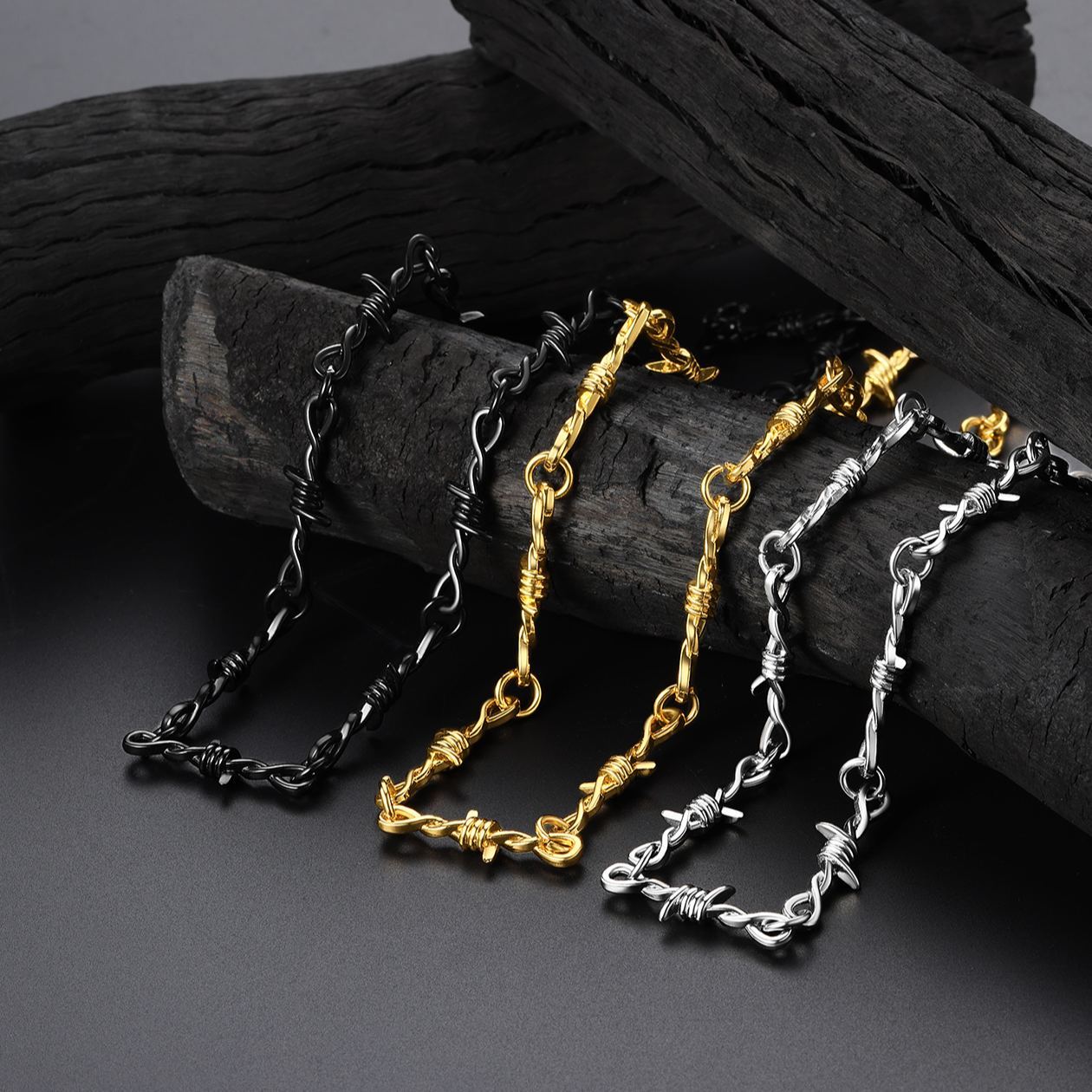 6mm Thorn Barbed Wire Chain Stainless Steel Necklace for Men Women