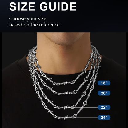 6mm Thorn Barbed Wire Chain Stainless Steel Necklace for Men Women