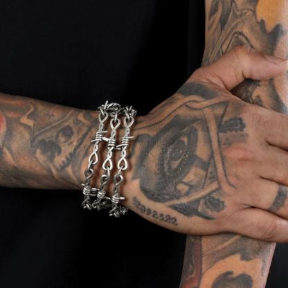 6mm Thorn Barbed Wire Chain Stainless Steel Necklace for Men Women