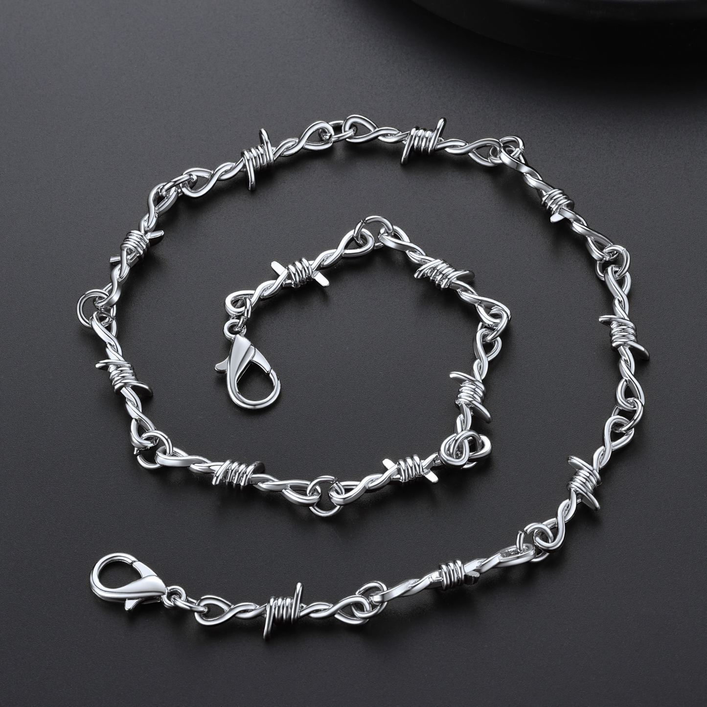 6mm Thorn Barbed Wire Chain Stainless Steel Necklace for Men Women