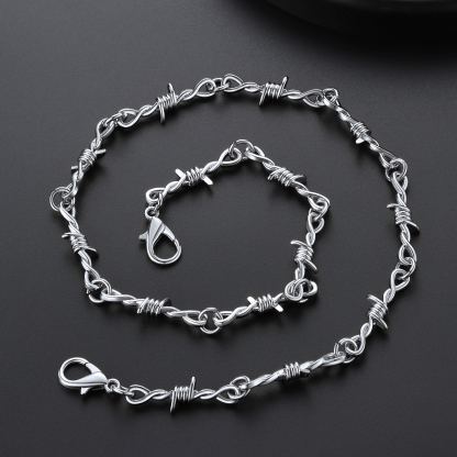 6mm Thorn Barbed Wire Chain Stainless Steel Necklace for Men Women
