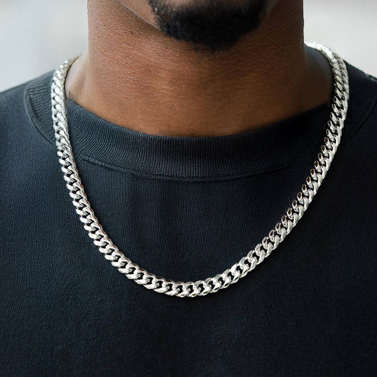 Miami Cuban Link Chain Stainless Steel Necklace for Men 4.8/6/10/14mm