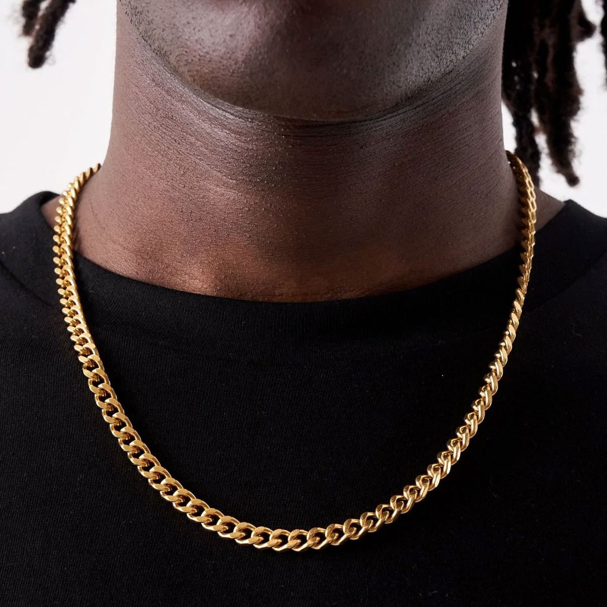 Miami Cuban Curb Link Chain Stainless Steel Necklace for Men