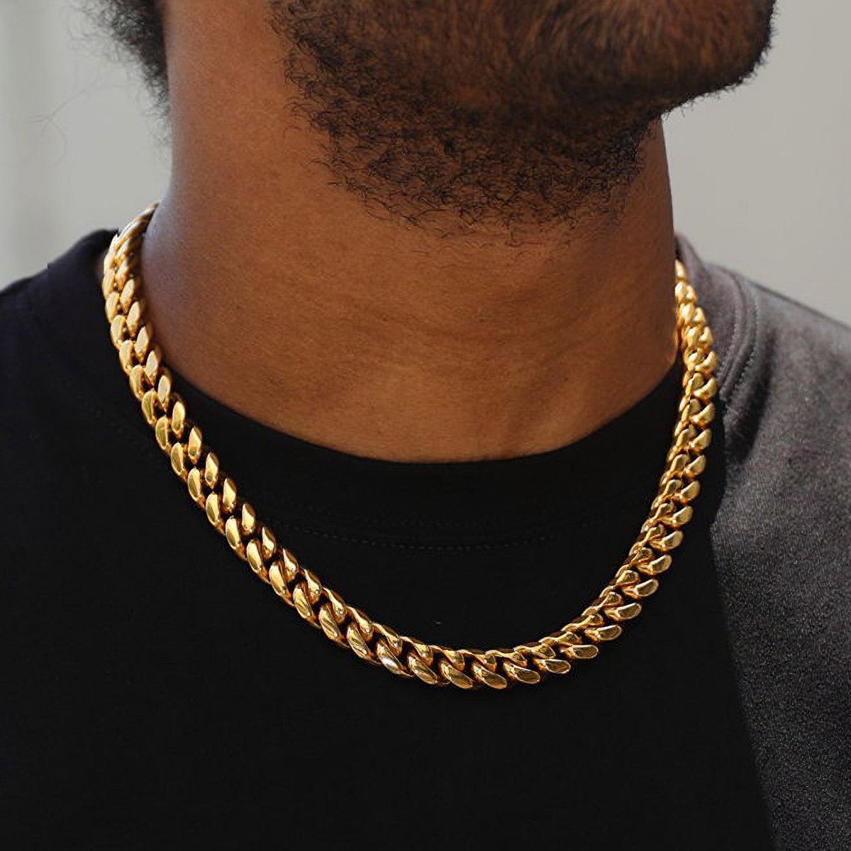 Miami Cuban Curb Link Chain Stainless Steel Necklace for Men