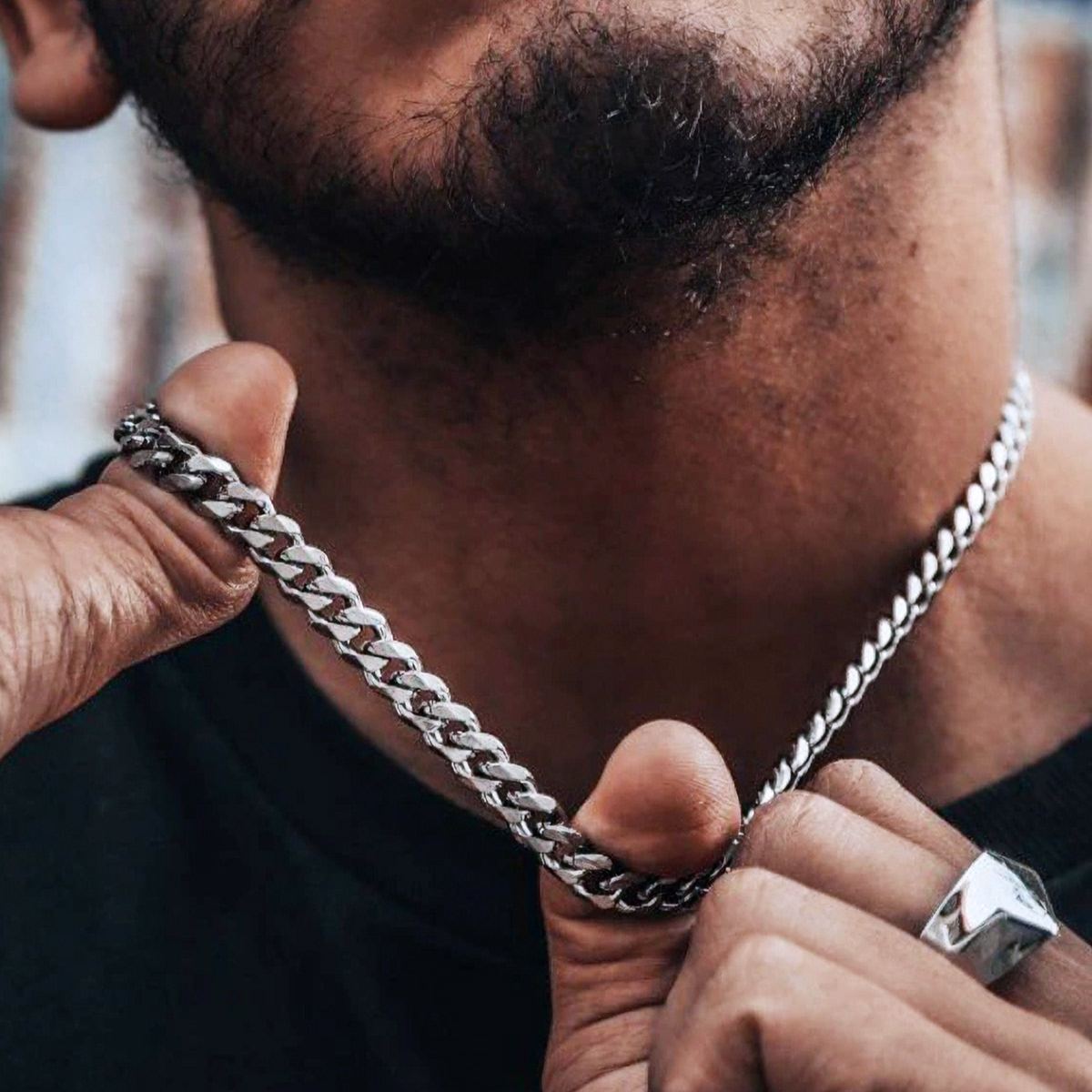 Miami Cuban Curb Link Chain Stainless Steel Necklace for Men