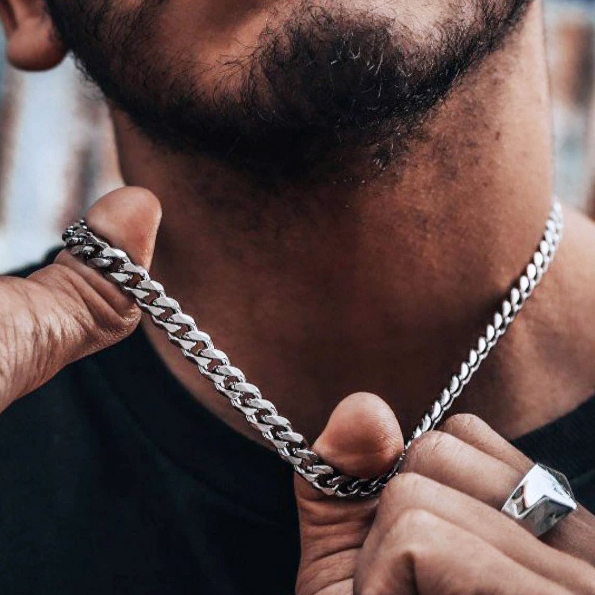 Miami Cuban Curb Link Chain Stainless Steel Necklace for Men