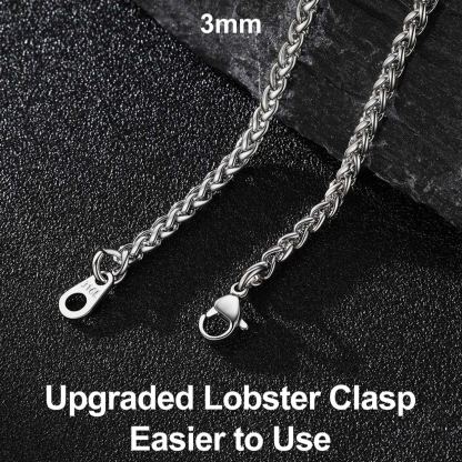 Spiga Wheat Chain Stainless Steel Necklace for Men 3/6mm