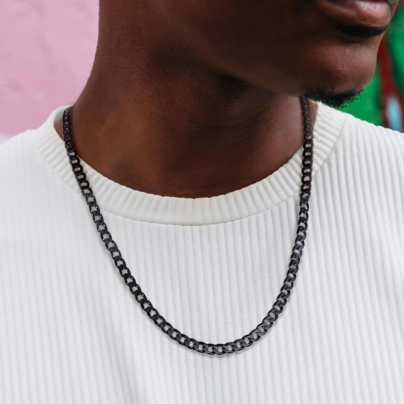 Bold Cuban Link Chain, Chunky Stainless Steel Necklace for Men Women