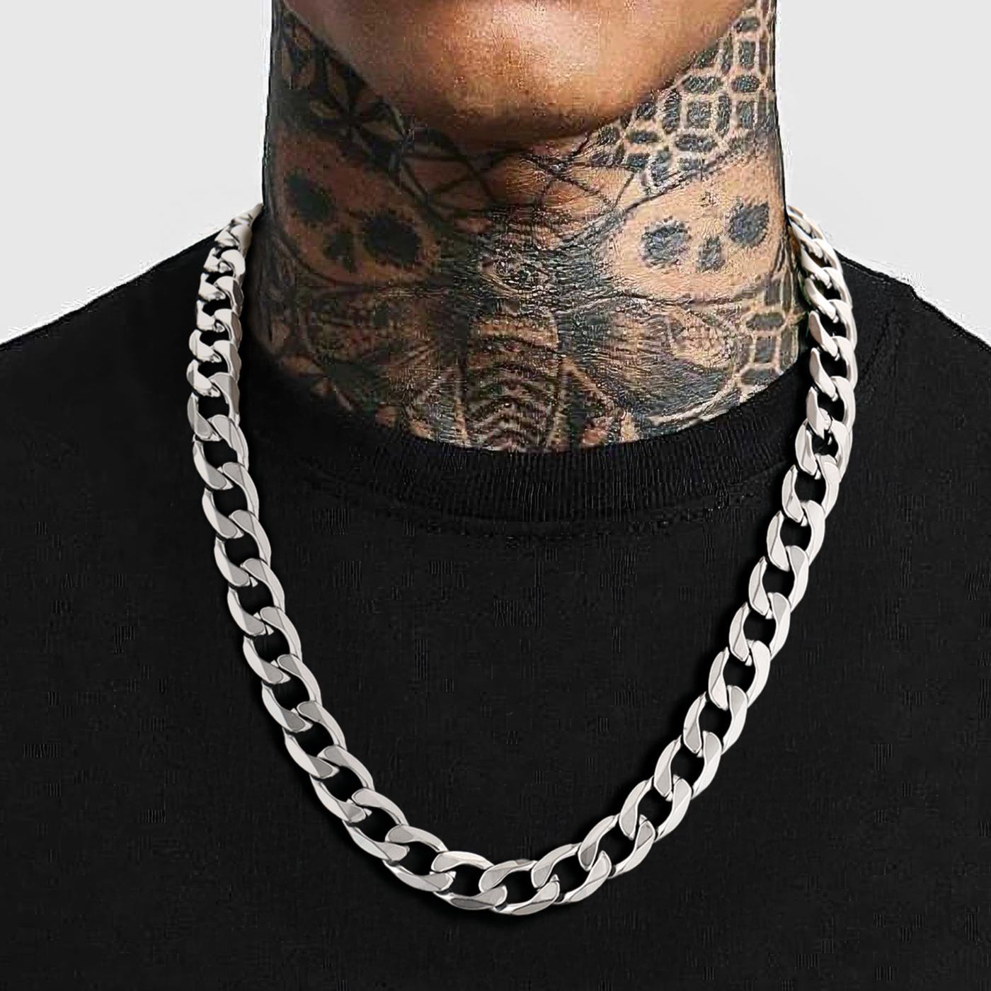 Bold Cuban Link Chain, Chunky Stainless Steel Necklace for Men Women