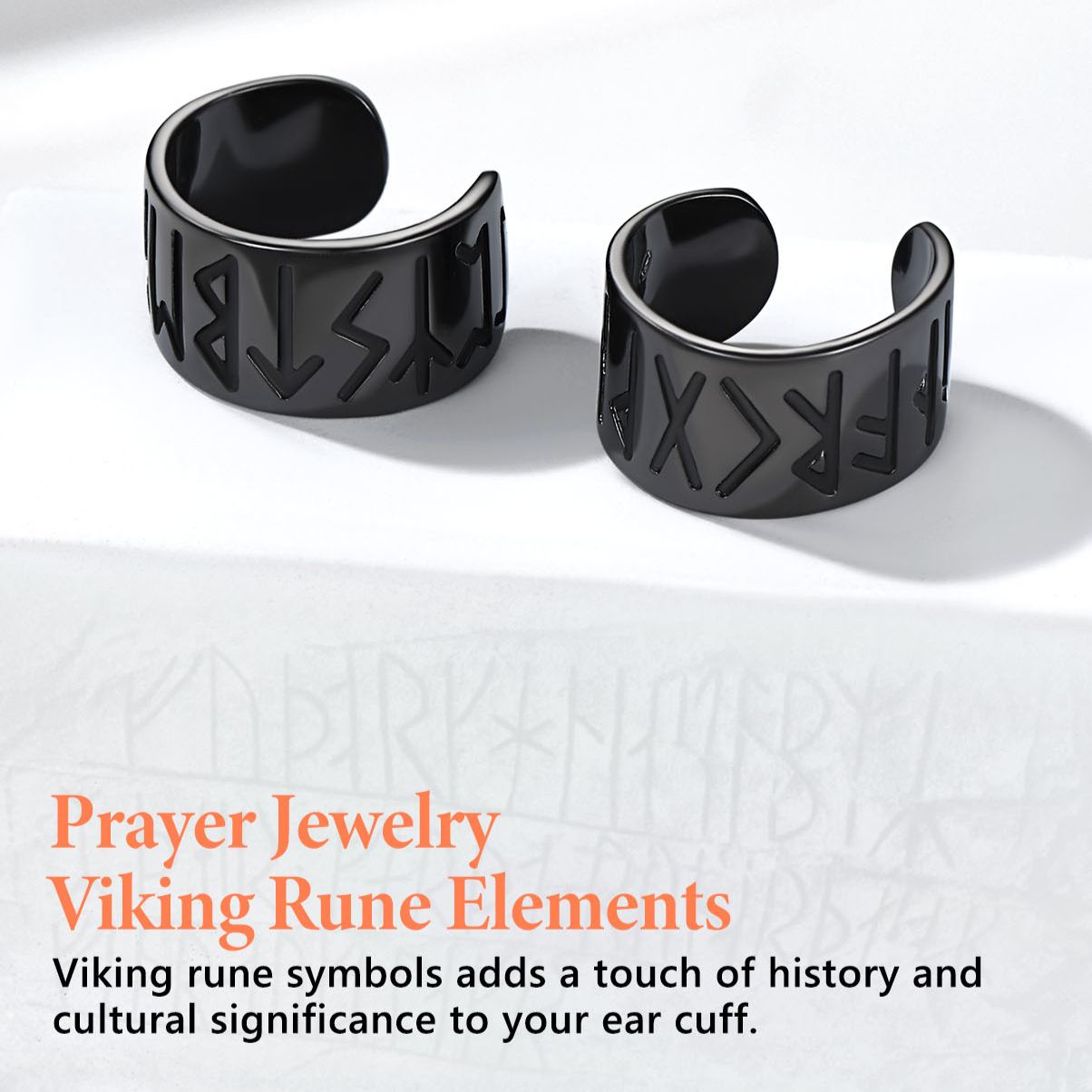 Silver Viking Runes Ear Cuff For Men