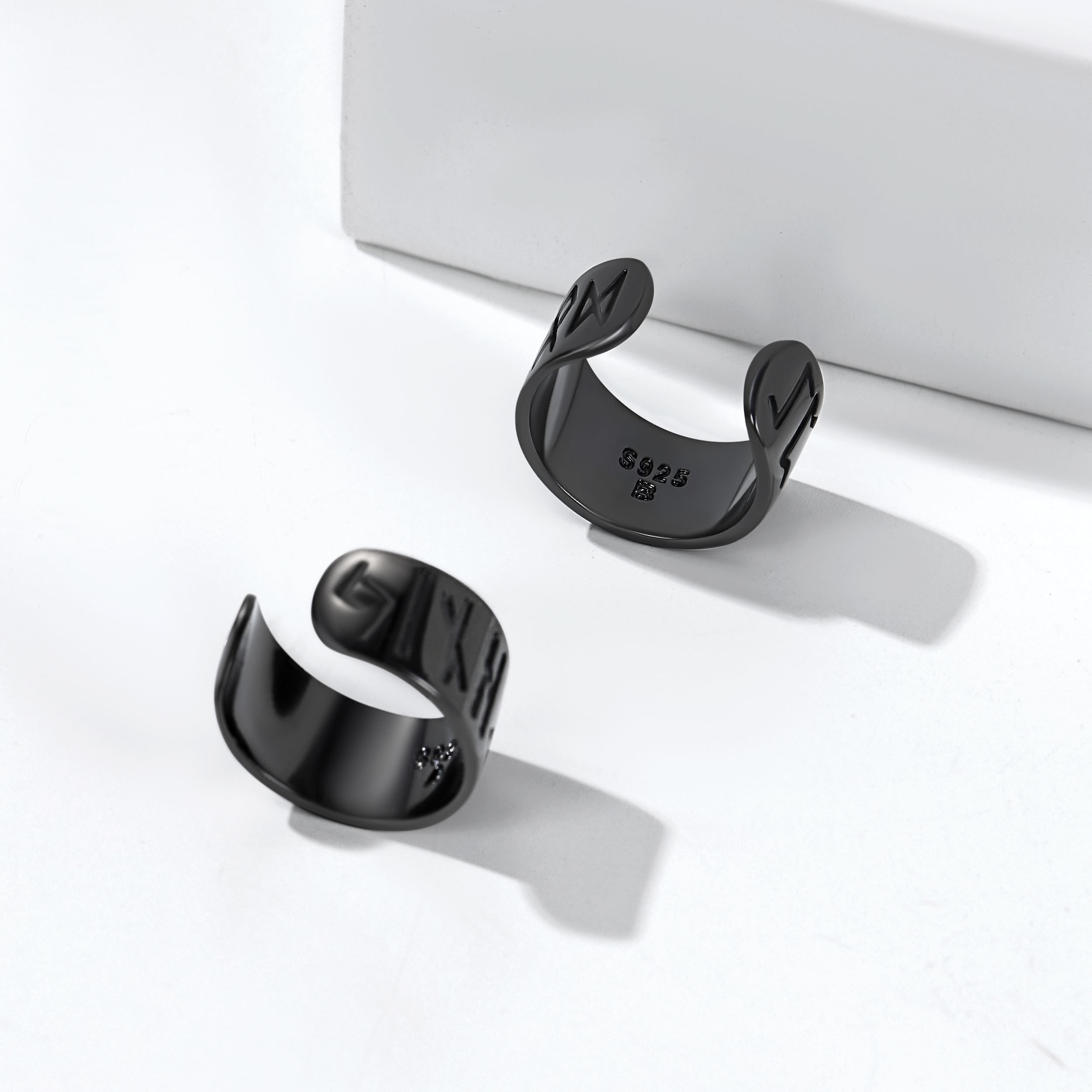 Silver Viking Runes Ear Cuff For Men