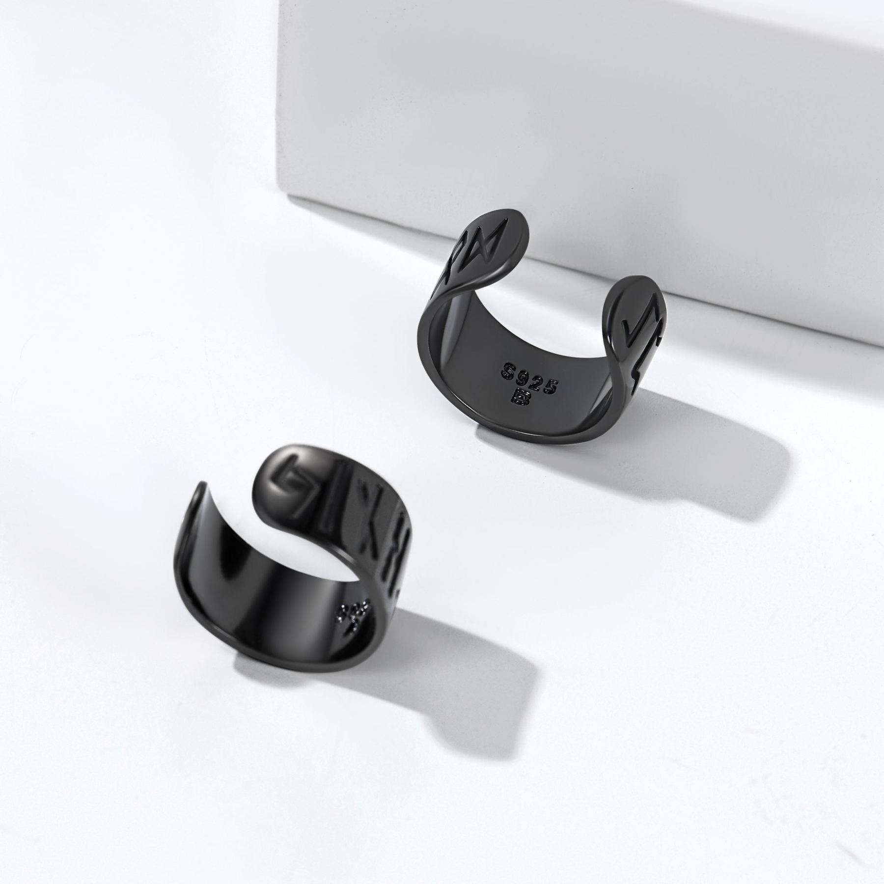 Silver Viking Runes Ear Cuff For Men