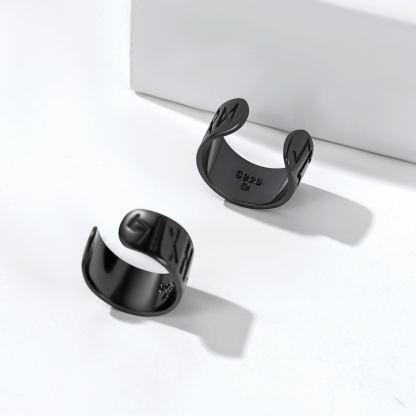 Silver Viking Runes Ear Cuff For Men