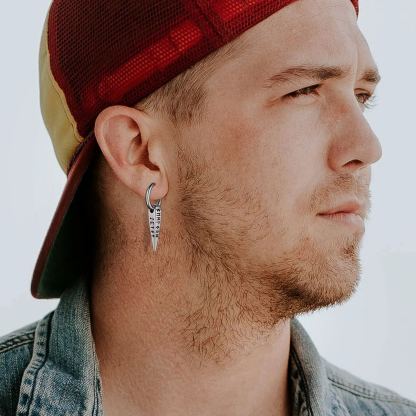 Viking Runes Spike Earrings for Men