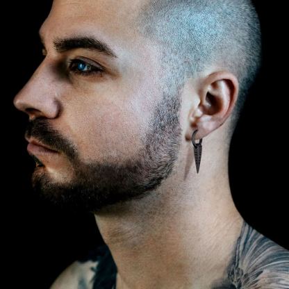 Viking Runes Spike Earrings for Men