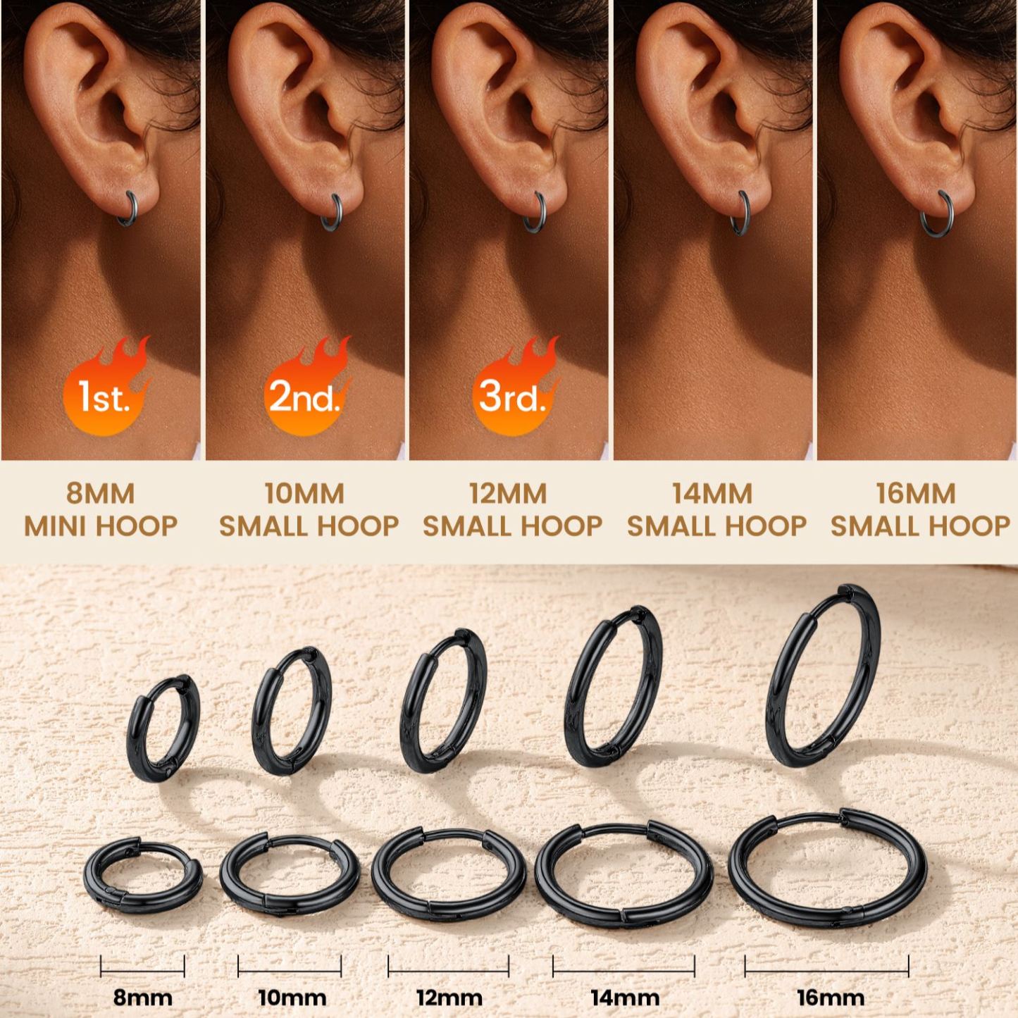 Small Huggie Hoop Earrings for Men Women