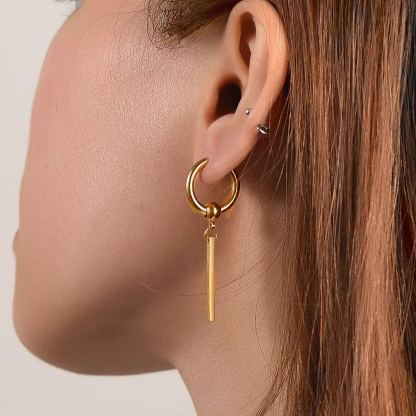 Punk Long Bar Dangle Drop Earrings For Men Women