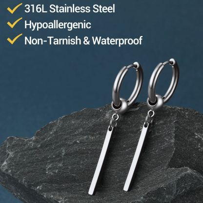 Punk Long Bar Dangle Drop Earrings For Men Women