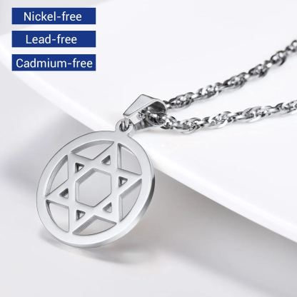 Star of David Jewish Pendant Necklace For Men Women