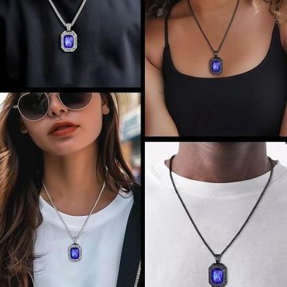 Viking Rune Gemstone Onyx Dog Tag Necklace For Men