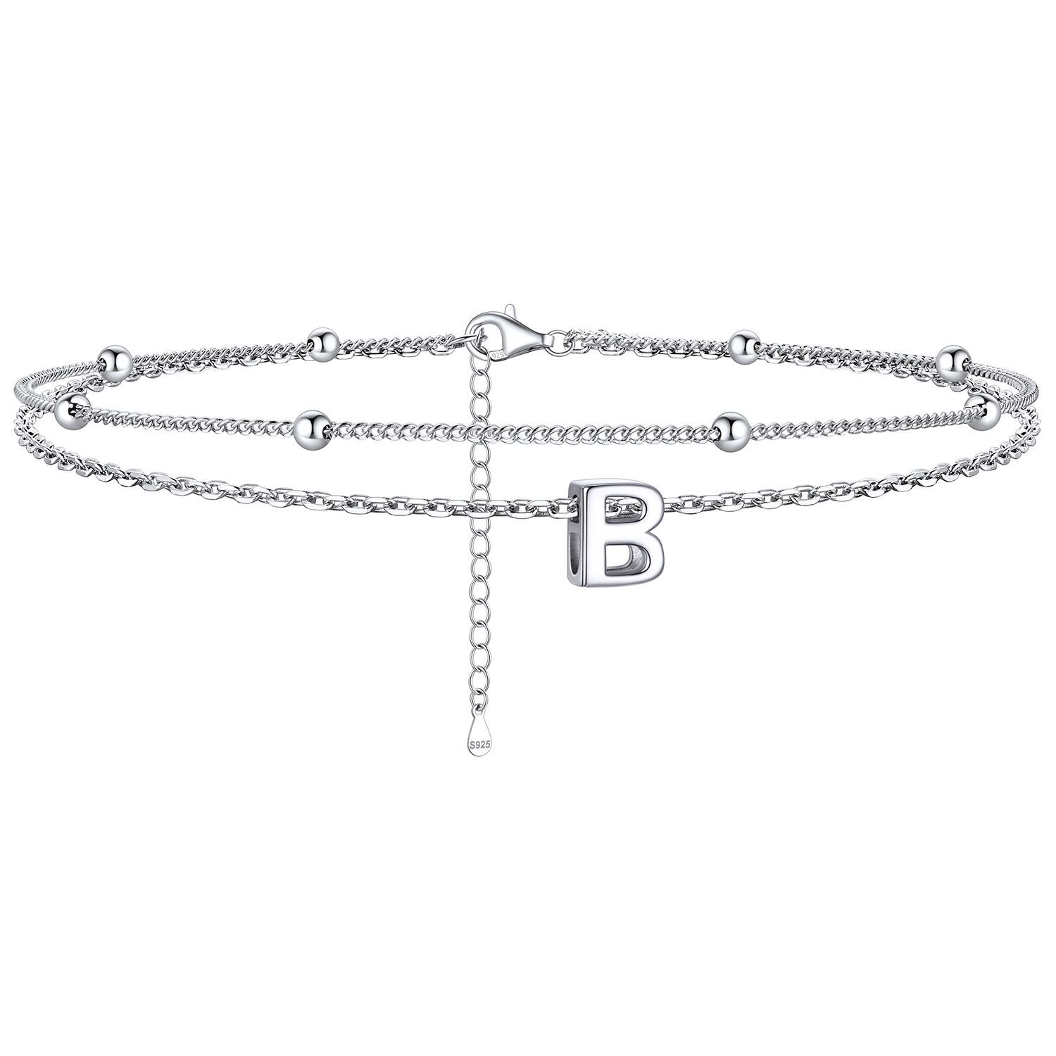 Dainty Layered Waterproof Initial Anklets