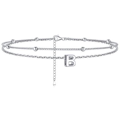 Dainty Layered Waterproof Initial Anklets