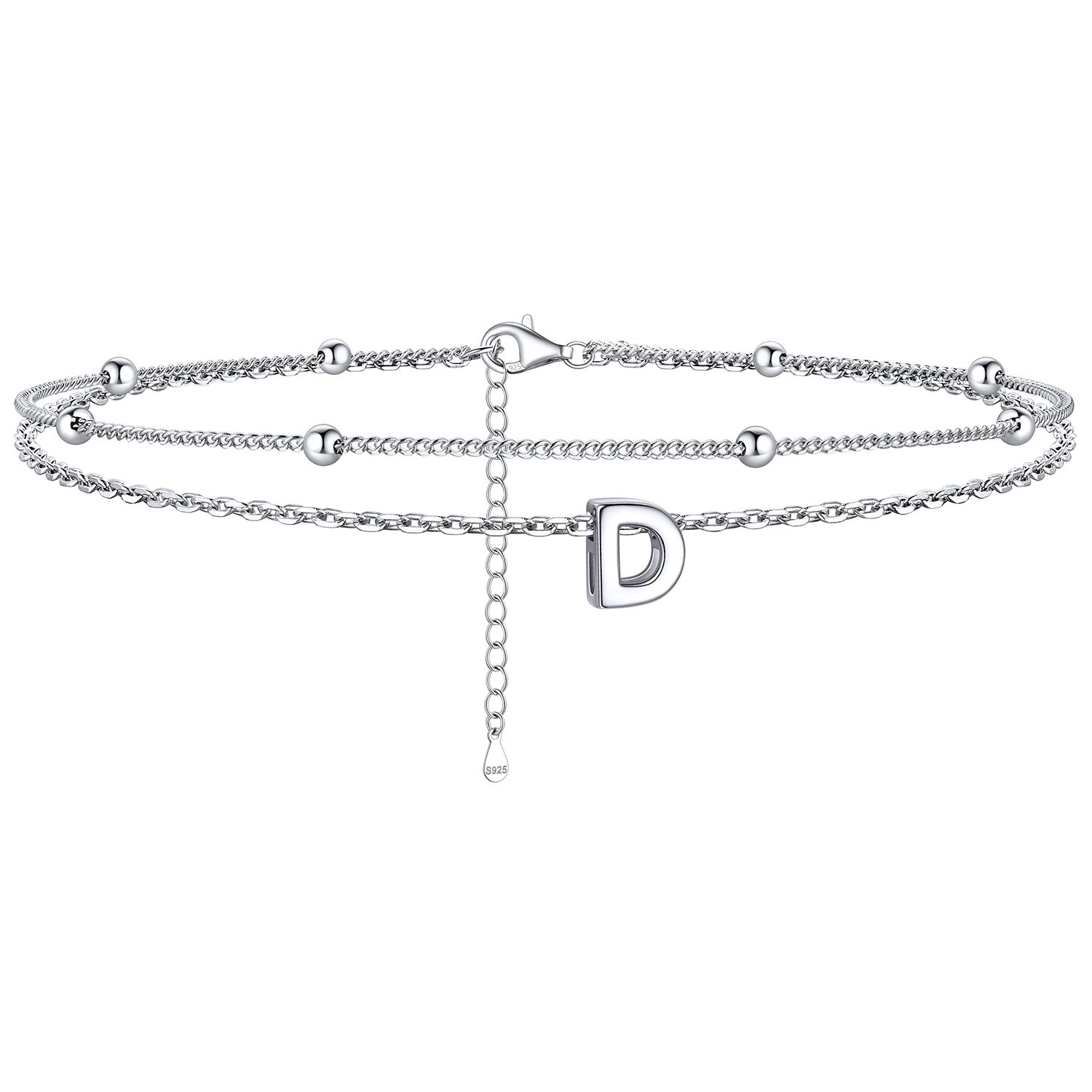 Dainty Layered Waterproof Initial Anklets