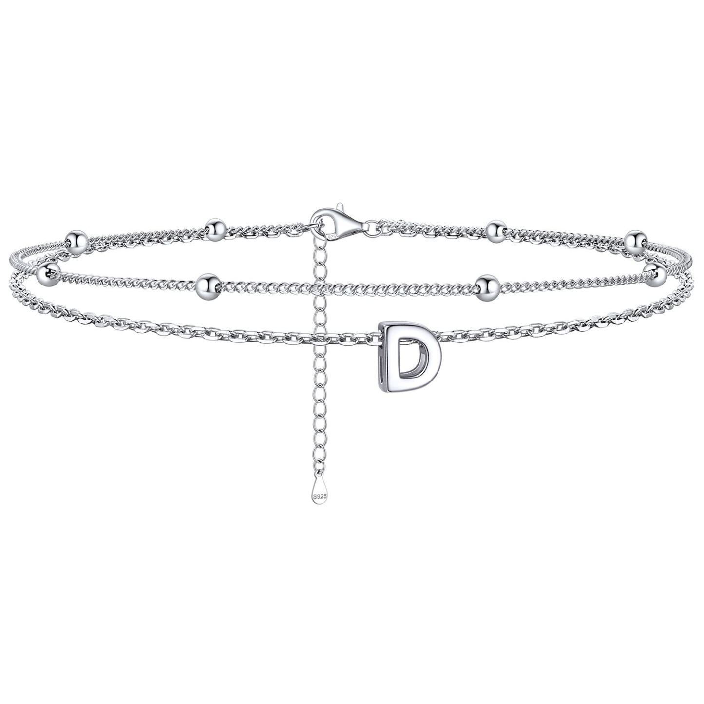 Dainty Layered Waterproof Initial Anklets