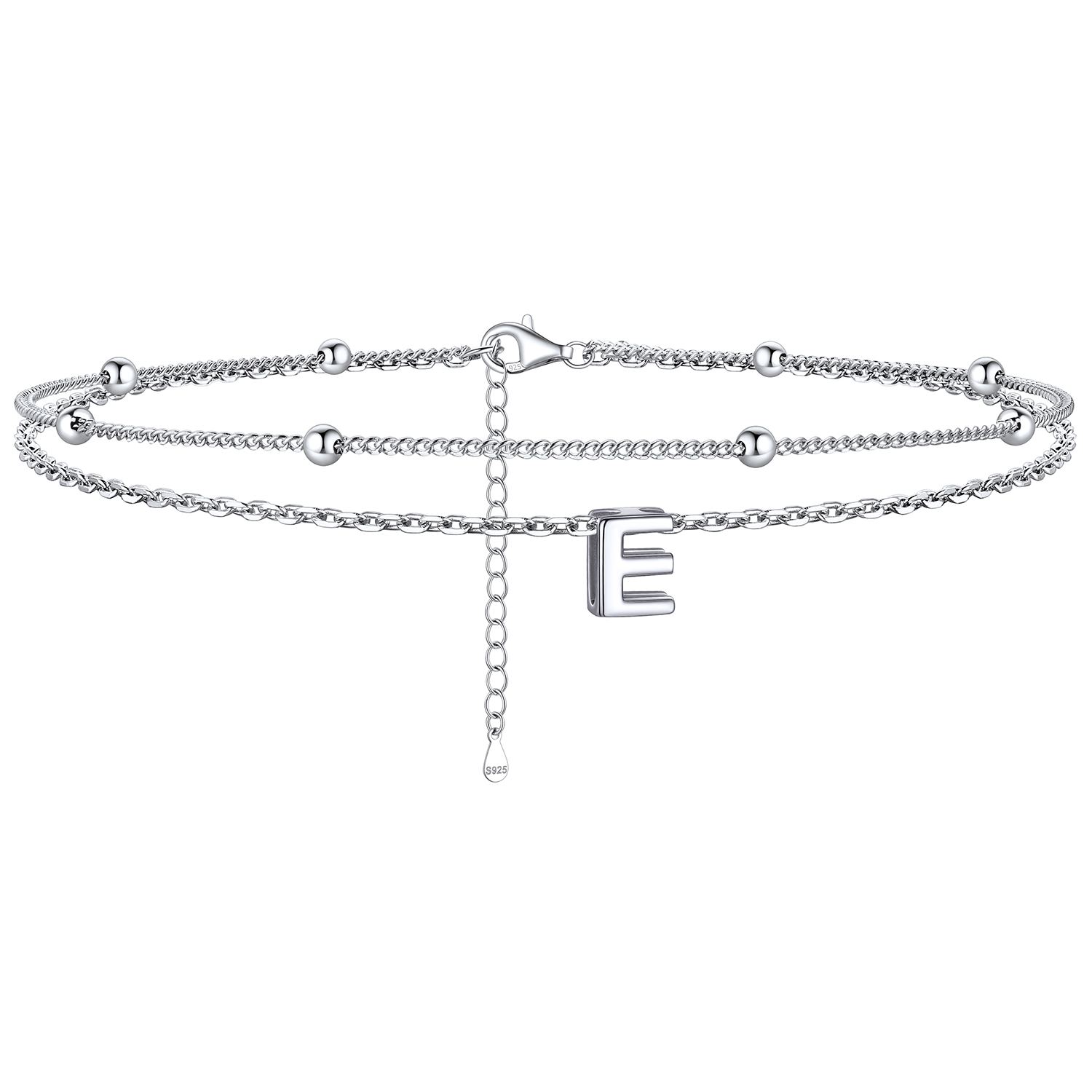 Dainty Layered Waterproof Initial Anklets
