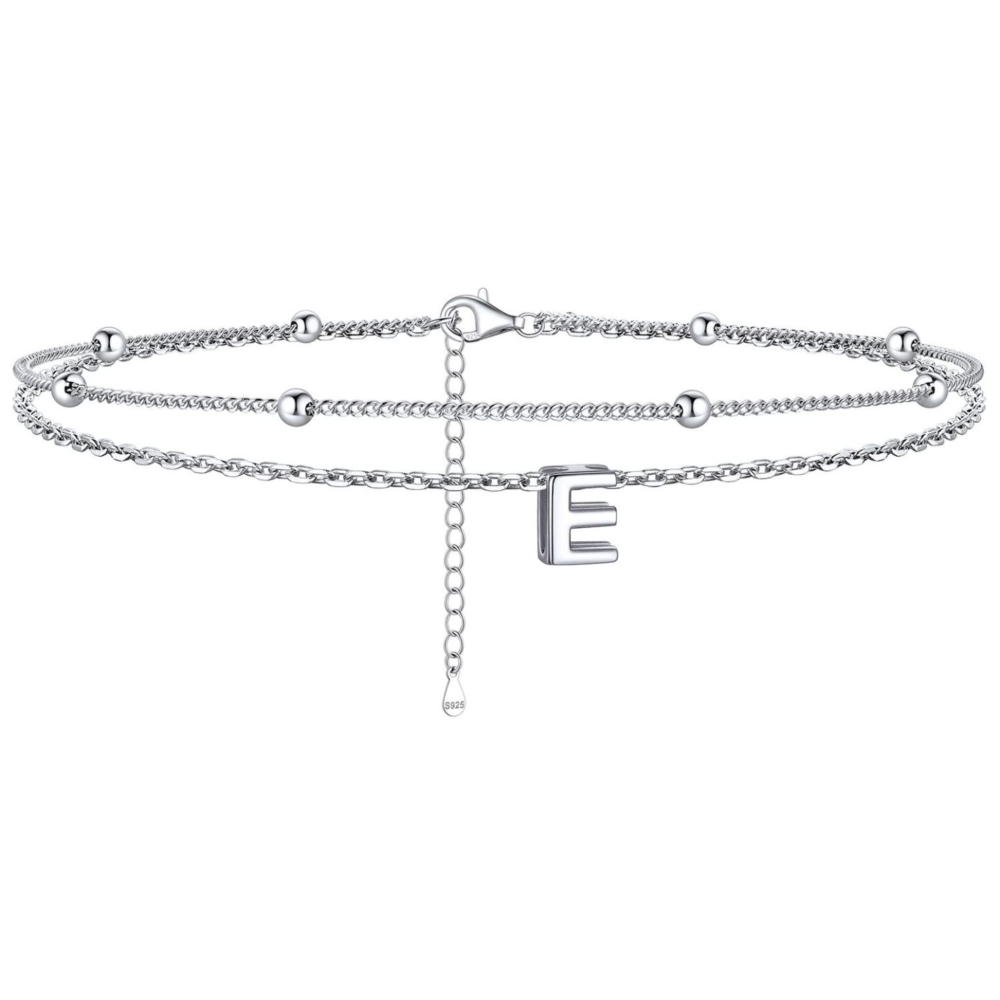 Dainty Layered Waterproof Initial Anklets