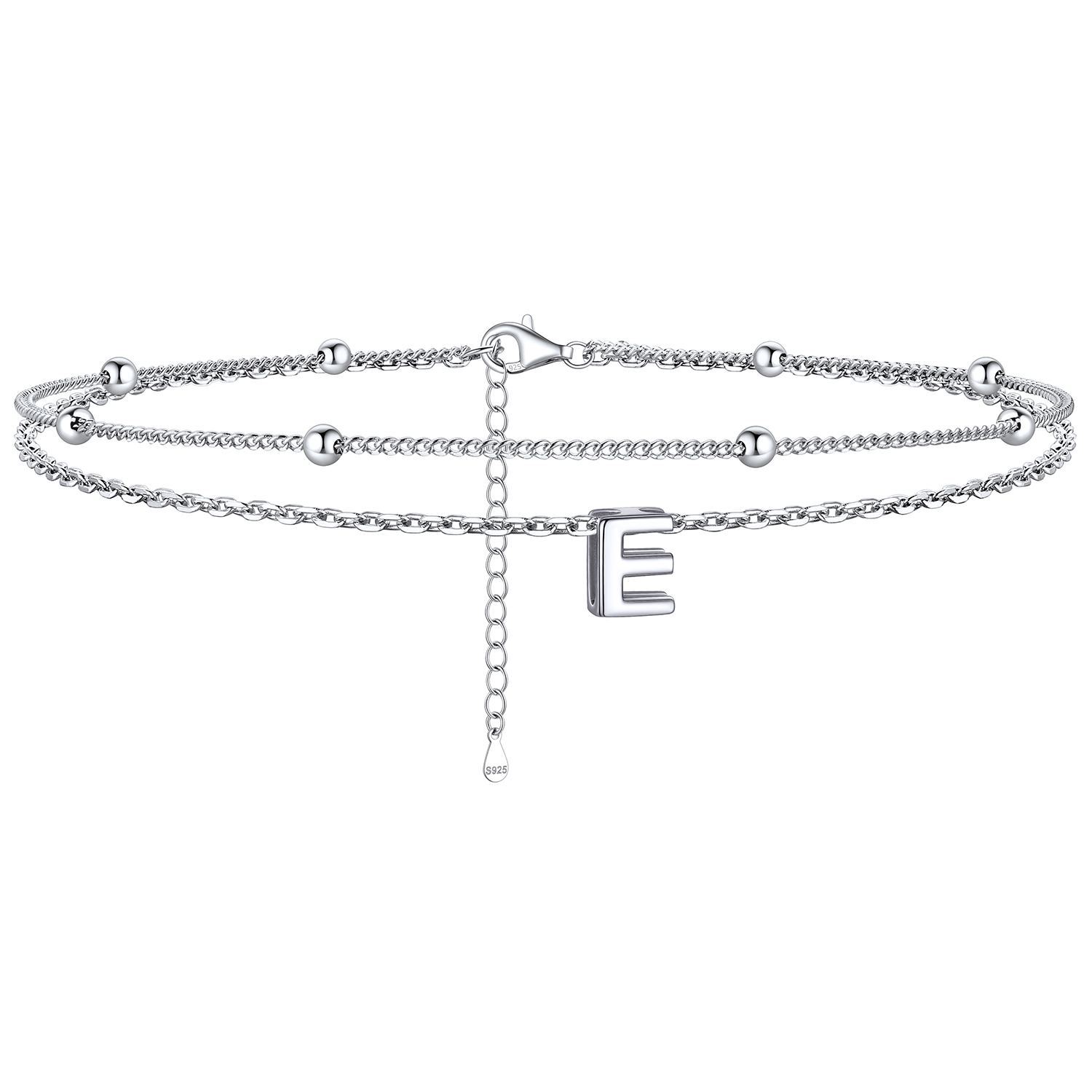 Dainty Layered Waterproof Initial Anklets