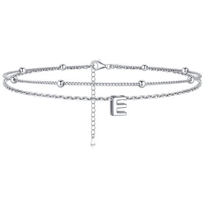 Dainty Layered Waterproof Initial Anklets