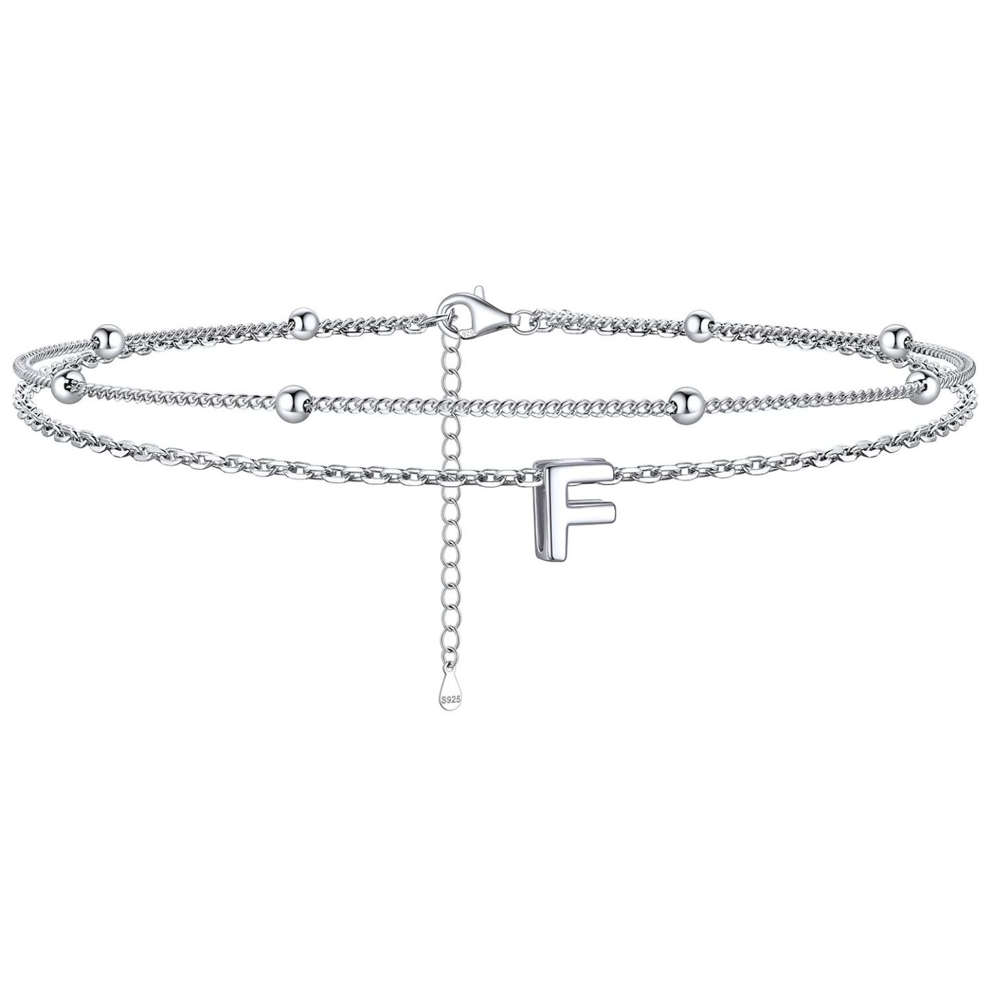 Dainty Layered Waterproof Initial Anklets