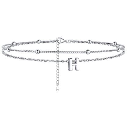Dainty Layered Waterproof Initial Anklets
