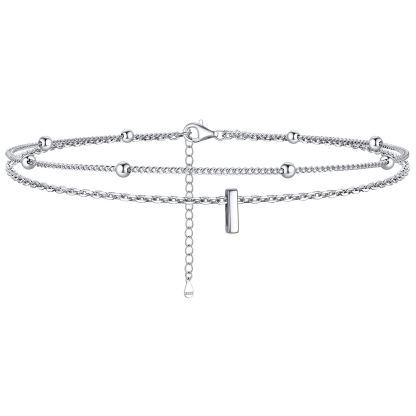 Dainty Layered Waterproof Initial Anklets