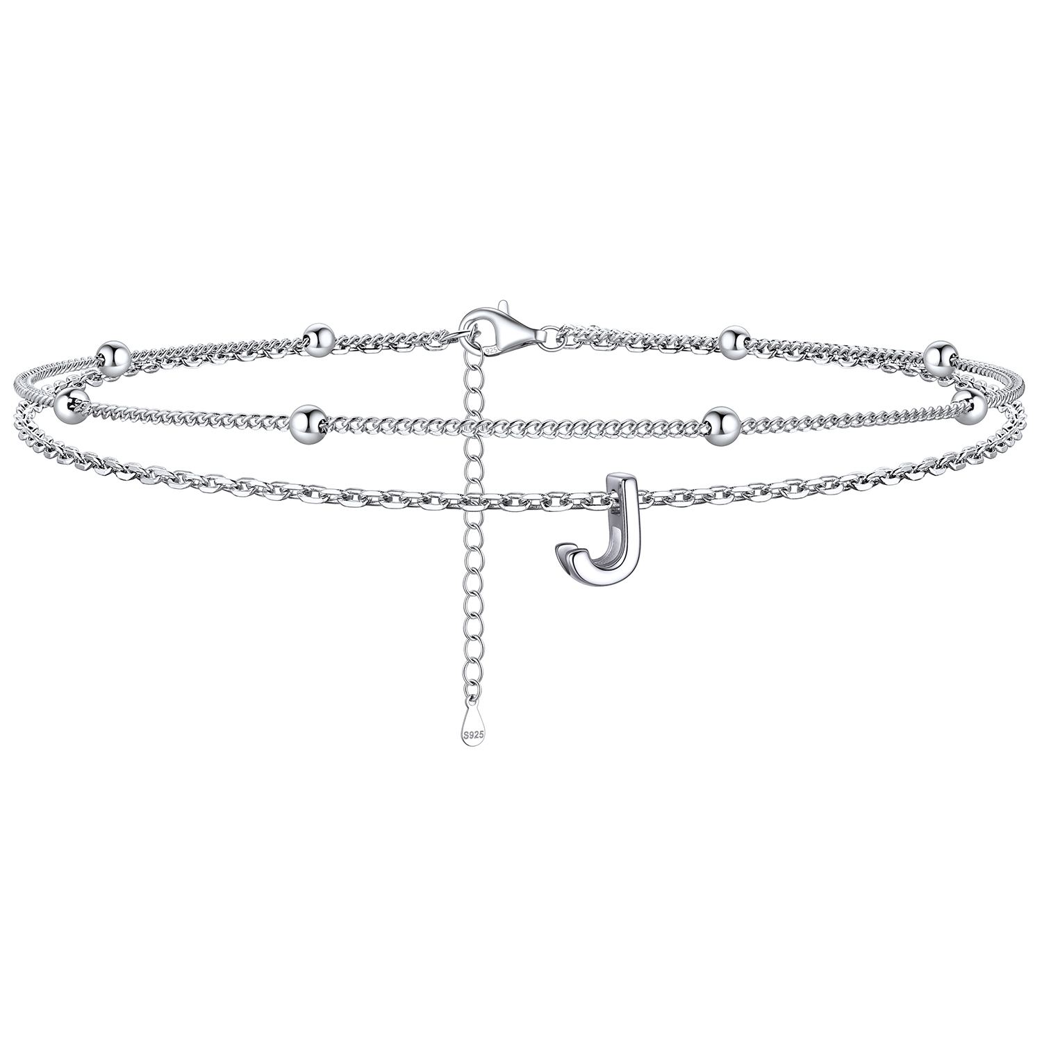 Dainty Layered Waterproof Initial Anklets