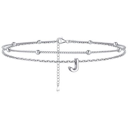 Dainty Layered Waterproof Initial Anklets