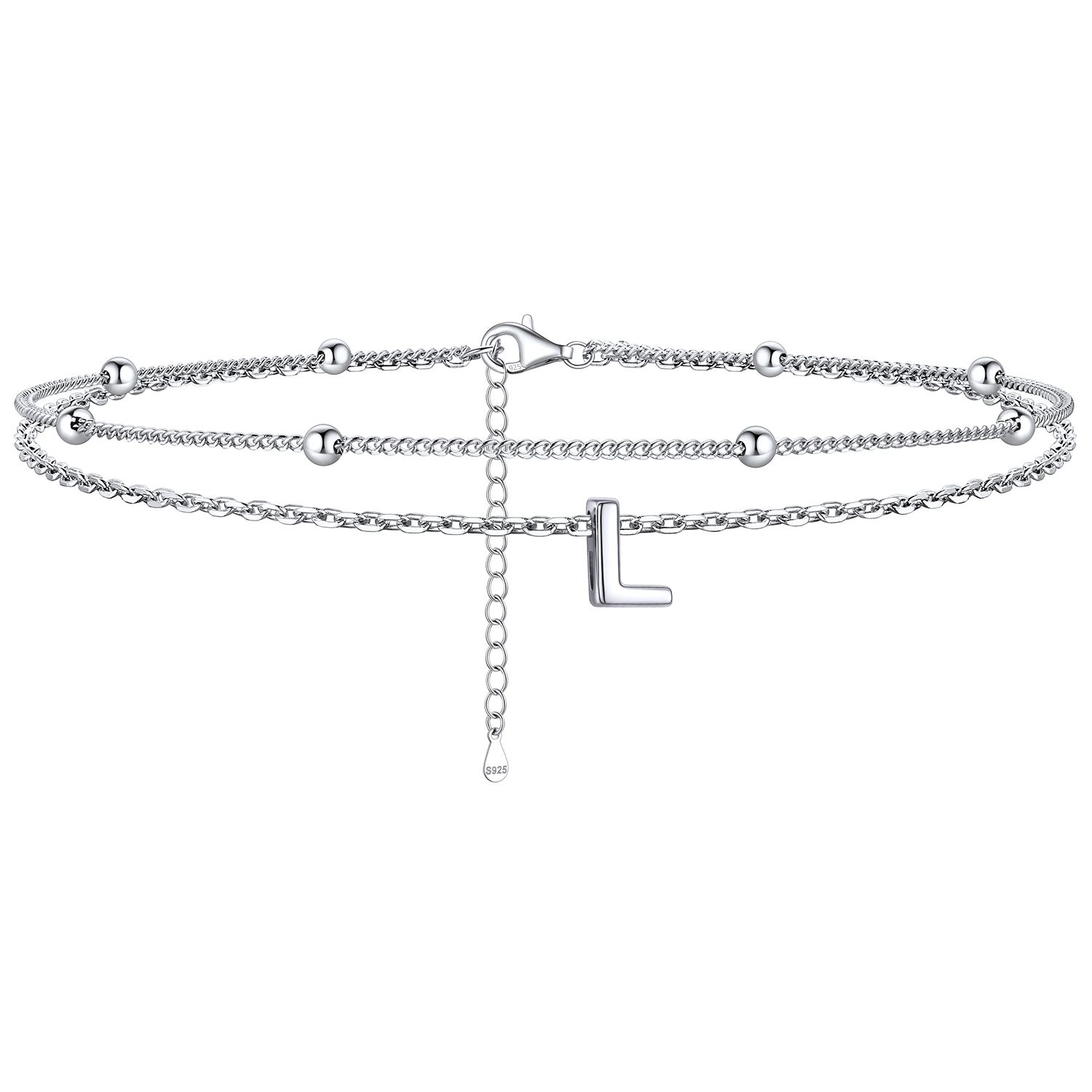 Dainty Layered Waterproof Initial Anklets