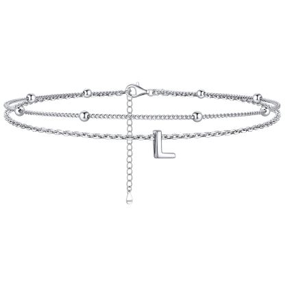 Dainty Layered Waterproof Initial Anklets