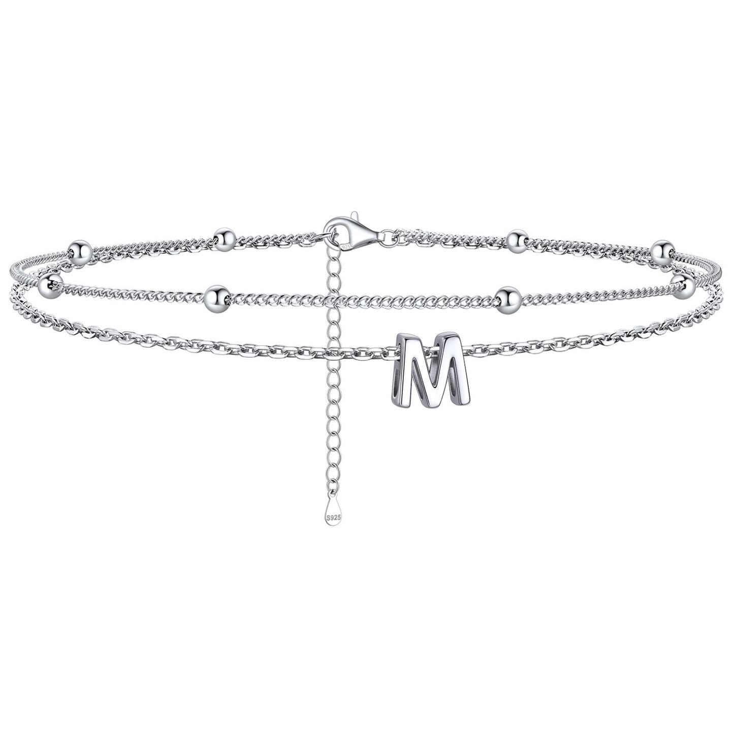 Dainty Layered Waterproof Initial Anklets