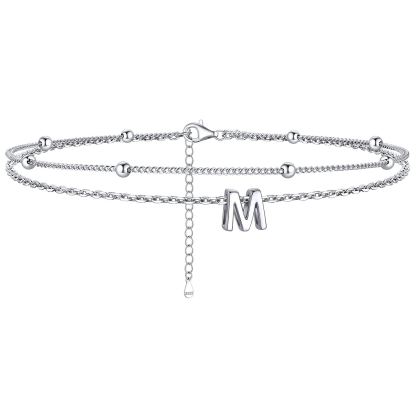 Dainty Layered Waterproof Initial Anklets