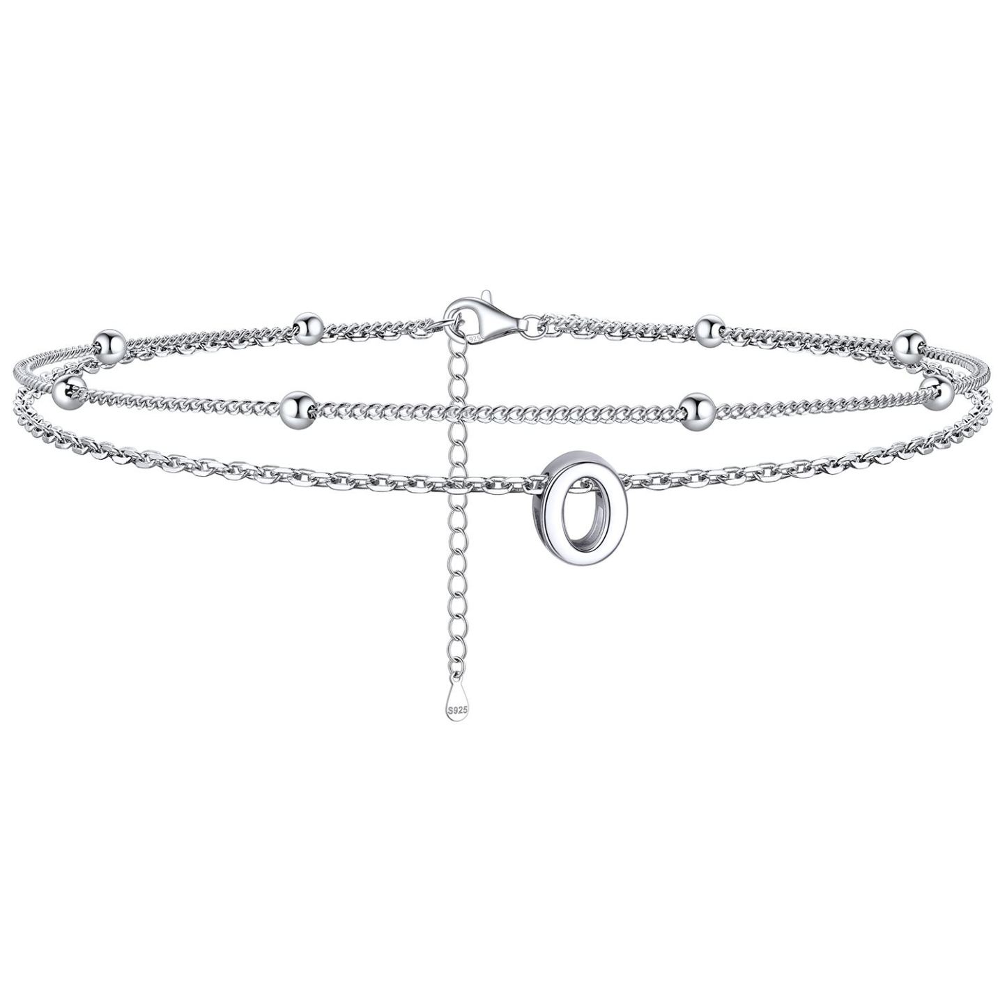 Dainty Layered Waterproof Initial Anklets