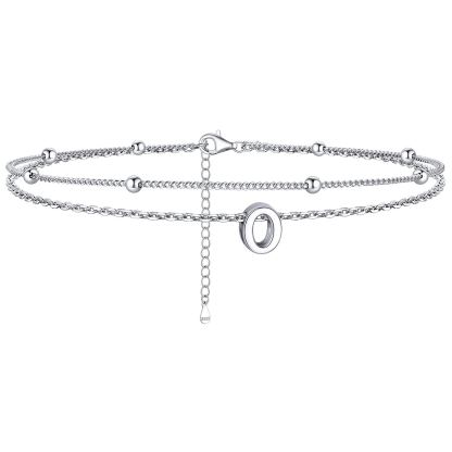 Dainty Layered Waterproof Initial Anklets