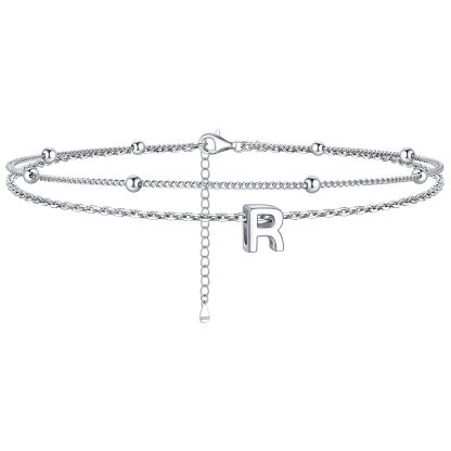 Dainty Layered Waterproof Initial Anklets