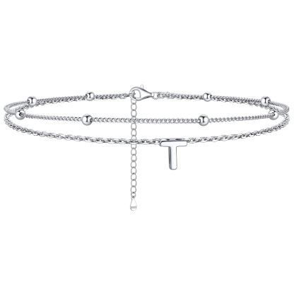 Dainty Layered Waterproof Initial Anklets