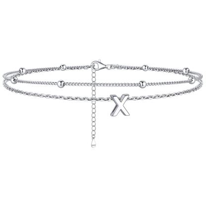 Dainty Layered Waterproof Initial Anklets