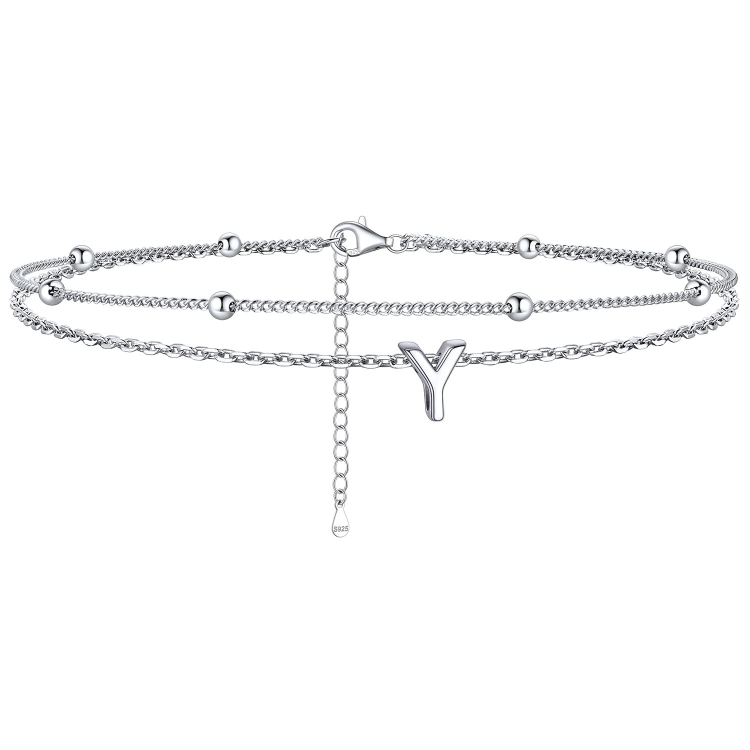 Dainty Layered Waterproof Initial Anklets