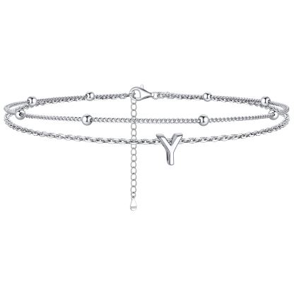 Dainty Layered Waterproof Initial Anklets