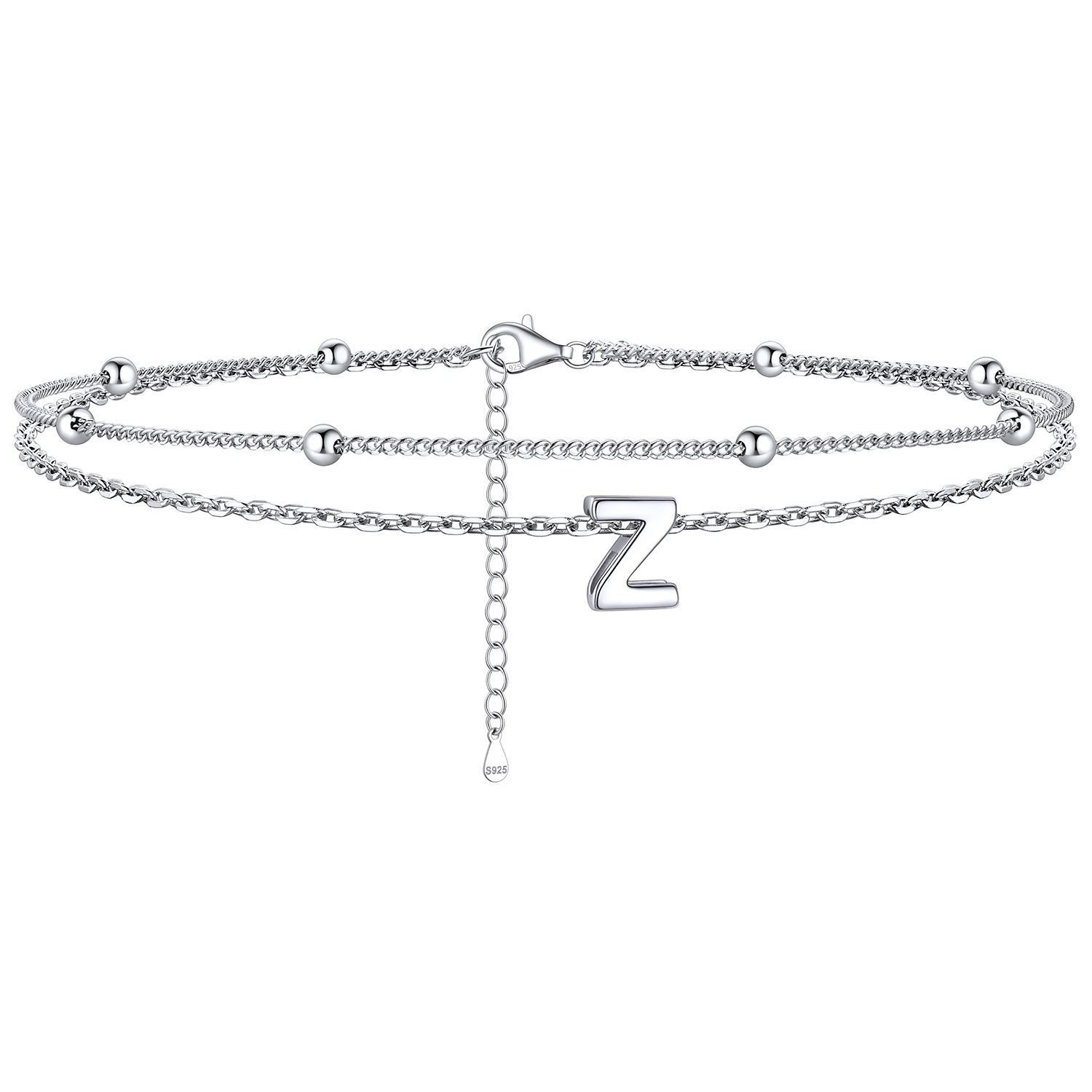 Dainty Layered Waterproof Initial Anklets